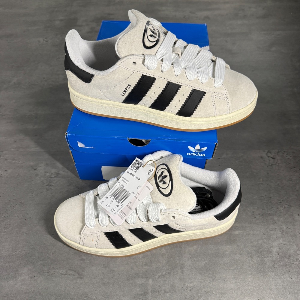Adidas Sneakers Womens 8 Campus 00s Crystal White Core Black GY0042 NEW Chunky